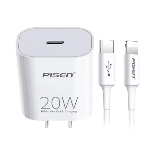 Củ sạc PISEN QUICK-Mr White USB-C 20W(Lightning ) TS-C135 (Trắng)
