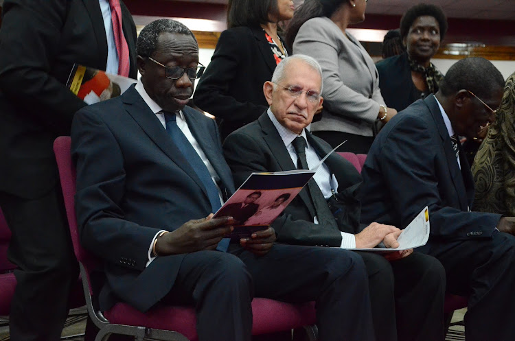 Court of Appeal president Justice William Ouko and senior counsel Pheroze Nowrojee