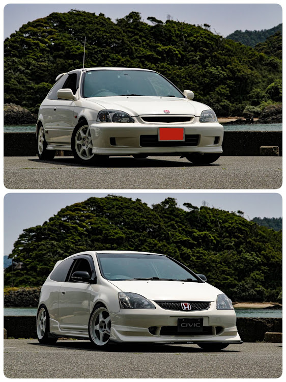 シビックタイプRのチャン白TYPE R 7台・歴代シビック・但馬漁火ラインツーリング・道の駅余部　白石弁天浜　はさかり岩・五社下駐車場に関するカスタム事例の投稿画像30枚目