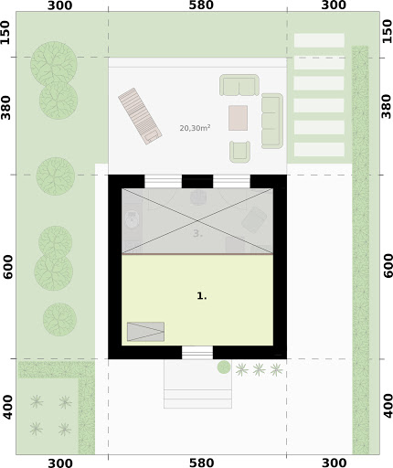 Lido 3 A OC ocieplony, letniskowy na zgłoszenie do 35m2 - Rzut poddasza