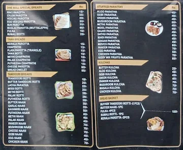 Dine bell menu 