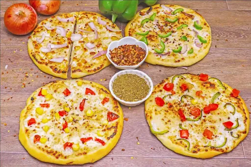 Veg Double Topping Pizza Combo [7 Inches, 4 Sets]