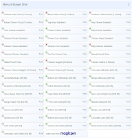 Burger Shot menu 2