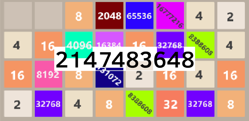 2147483648 : Endless 2048 style puzzle game