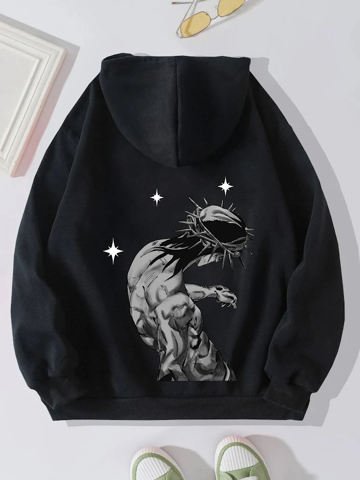 Dames geborstelde hoodie effen met Jezus letterprint, zacht en comfortabel, ideaal voor dagelijks gebruik en ontspanning