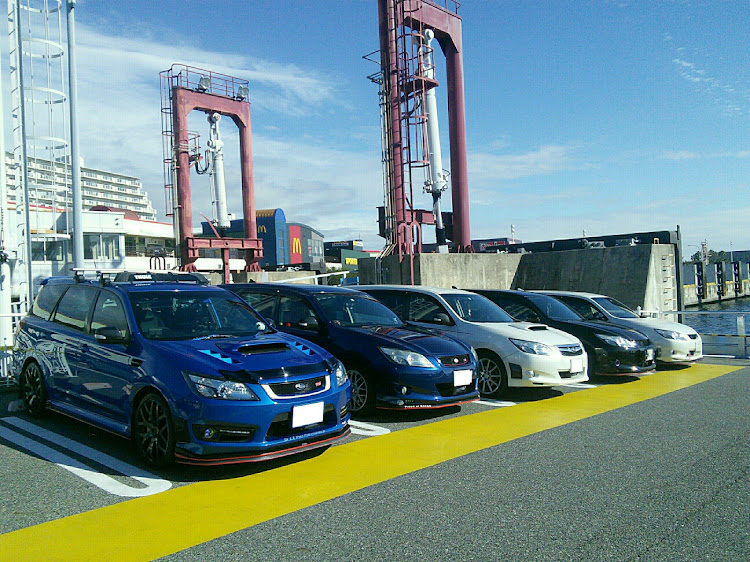 エクシーガの青エクさん・剥ぎ取りプチオフ・ナンバー地域全車違う・スーパーオートバックス神戸・高潮被害甚大に関するカスタム事例の投稿画像1枚目