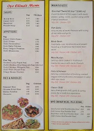 Oye China menu 1