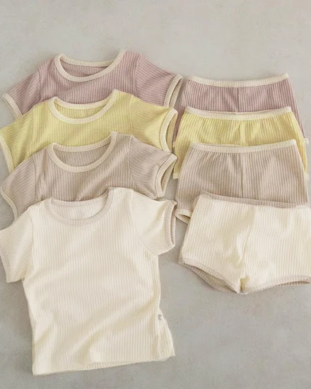 2pcs Summer New Baby Short Sleeve Clothes Set Infant Boy ... - 1