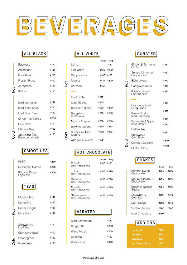 Sardar-Ji-Bakhsh Coffee & Co. menu 