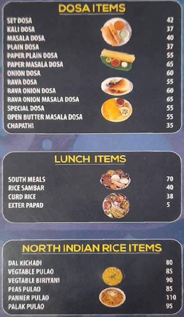 Vinaya Cafe menu 