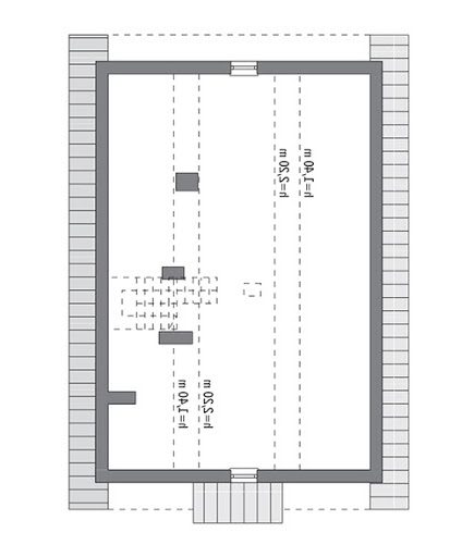 Własny dom - wariant I - C303a - Rzut poddasza do indywidualnej adaptacji (47,5 m2 powierzchni użytkowej)