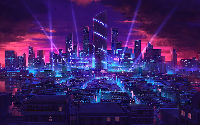 Sci-Fi Neon City Wallpapers New Tab