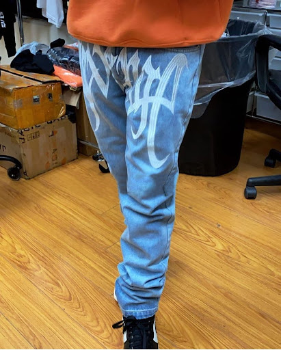 Title 2, Classic Casual Trousers Straight Embroidered Je...