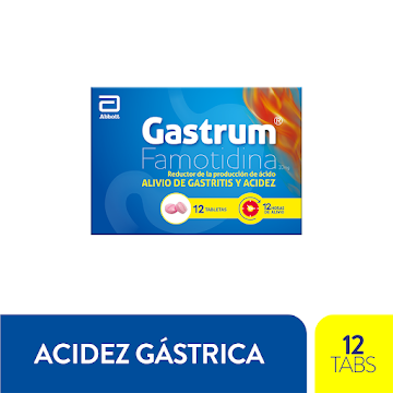 Gastrum Famotidina 10 mg Abbott Caja x 12 Tabletas  