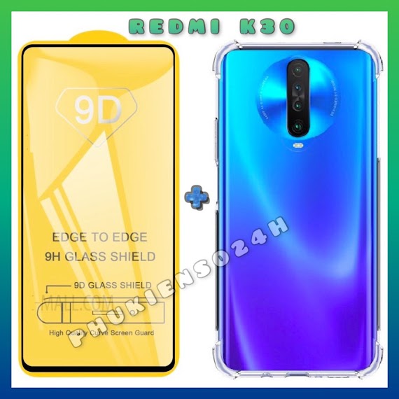 [ Redmi K30 4G - 5G ] Combo Kính Cường Lực Full Màn K30 Và Ốp Lưng Chống Sốc 4 Cạnh Loại 1 Cho K30 4G / K30 5G