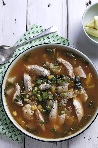 Chock-full-of-veggies chicken soup