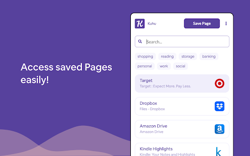 Kuhu - A Simple & Organized Bookmarks Manager