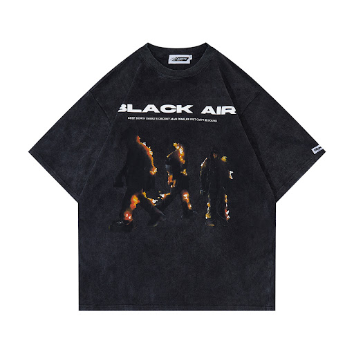 Title 7, Vintage Mens Washed Distressed Flame Printed S...