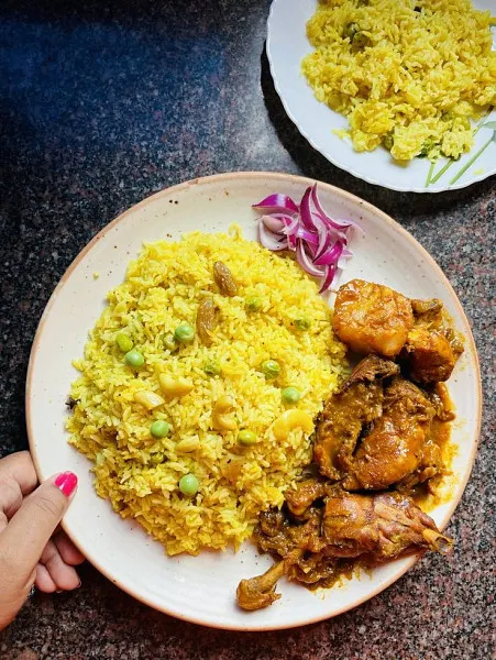 Basanti Pulao Chicken Kosa Combo