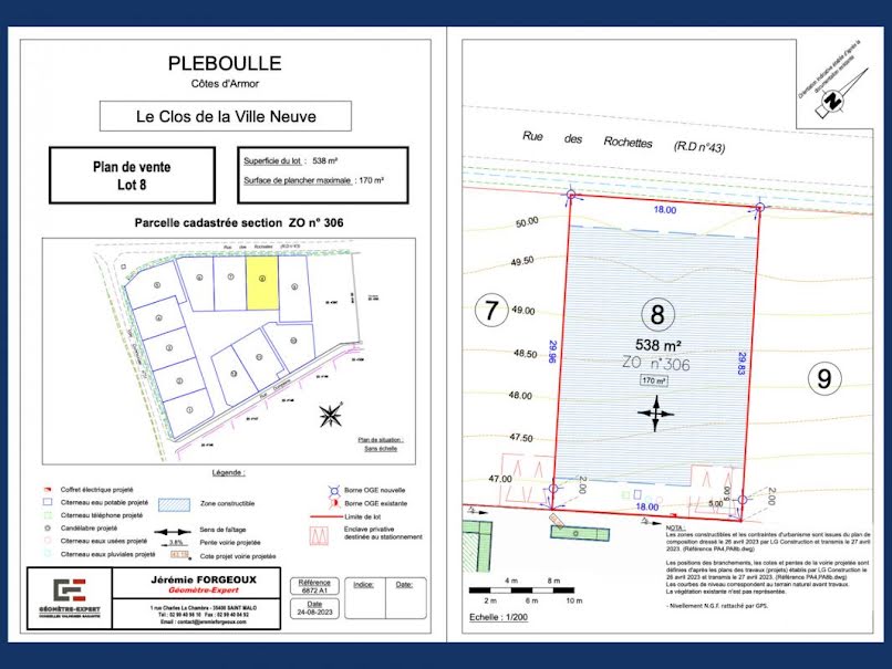 Vente terrain  538 m² à Pléboulle (22550), 62 139 €