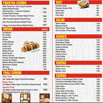 HR Dhaba menu 