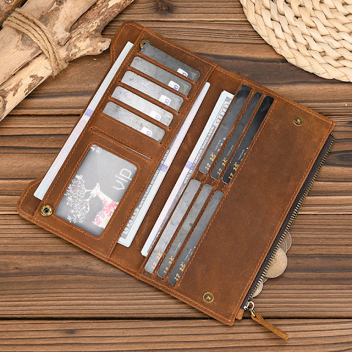 Title 5, Mens Crazy Horse Leather Multiple Card Slots B...