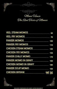 Momo House menu 1