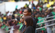 Mandla Mandela at the official memorial service of Winnie Madikizela-Mandela held at Orlando Stadium in Soweto on April 11 2018.