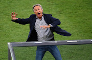 Ajax Cape Town head coach Muhsin Ertugral celebrates his teams win after the Absa Premiership 2017/18 football match against Orlando Pirates at Cape Town Stadium, Cape Town on 31 January 2018. Ajax won 3 - 0. 