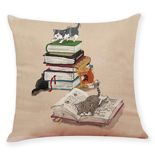 Title 7, New Cat Creative Cotton and Linen Pillowcase, s...