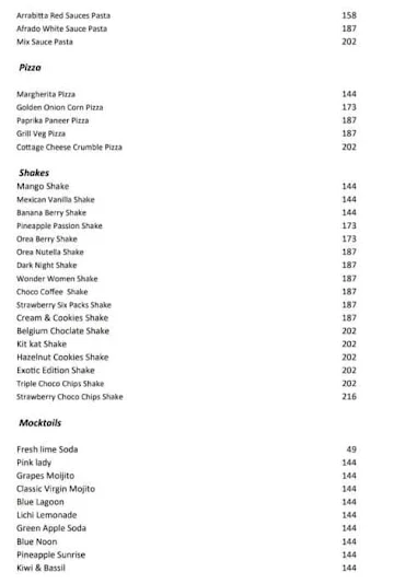 Vitamin U menu 