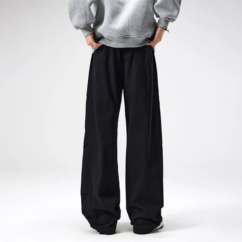 LKTM Heren Casual Broek van Puur Katoen, American Retro Patchwork Design, Comfortabel en Stijlvol voor Dagelijks Gebruik