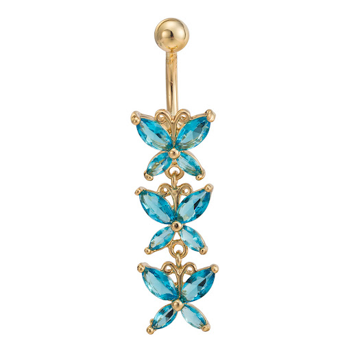 Title 6, Steel butterfly belly ring, a popular navel pie...