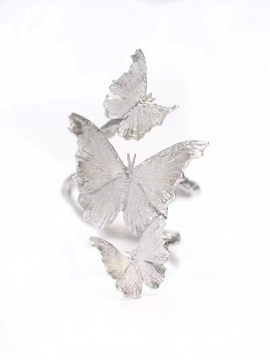 Title 7, Female Butterfly Enamel Cold Wind Ring. Enhance...