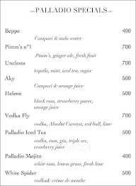 Bar Palladio menu 1
