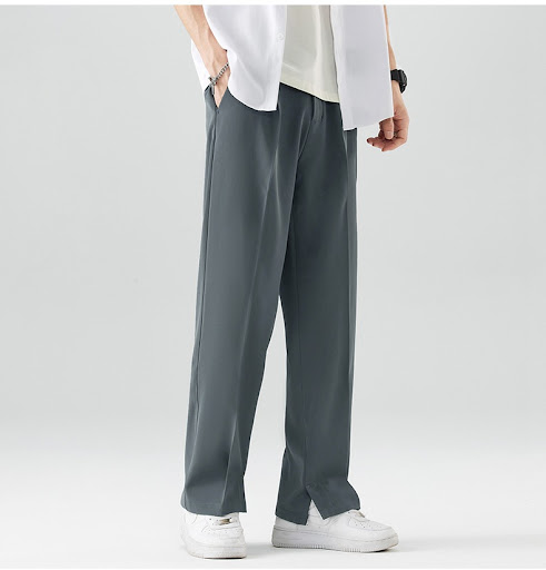 Title 17, Mens Ice Silk Cool Casual Draping Suit Pants f...