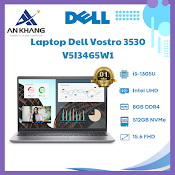 Laptop Dell Vostro 3530 V5I3465W1 (Core I3 1305U/ 8Gb/ 512Gb Ssd/ Intel Uhd Graphics/ 15.6Inch Full Hd/ Windows 11 Home + Office Student/ Grey/ Vỏ Nhựa/ 1 Year) - Hàng Chính Hãng