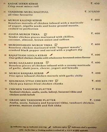 The Peninsula Grand Hotel's menu 