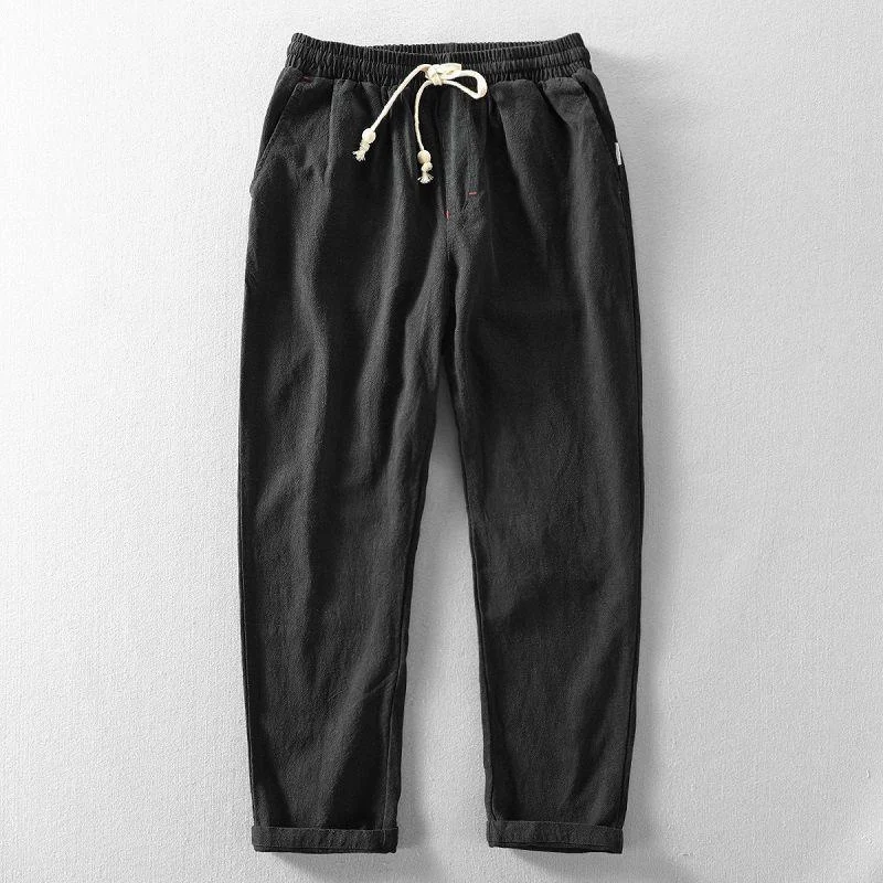 Title 2, Pantalones largos juveniles de algodón y lino t...