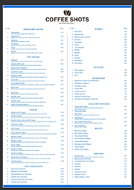 Coffee Shots menu 1