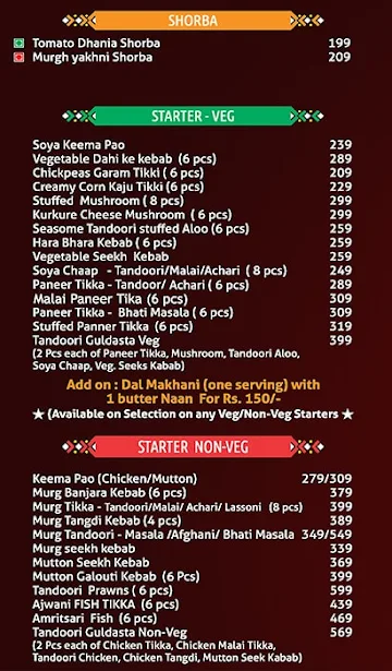 Indian Cravings menu 