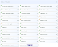 Chullah menu 3