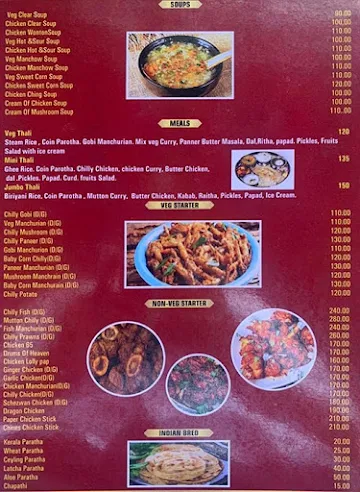 Grand Restaurant menu 