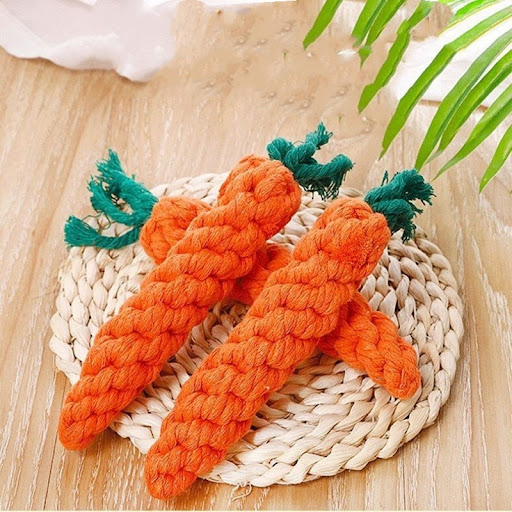 Title 5, Cotton string carrot molar teeth cleaning bite-...