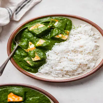 Palak Paneer Rice Bowl