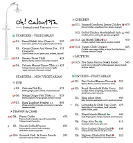 Oh Calcutta menu 1