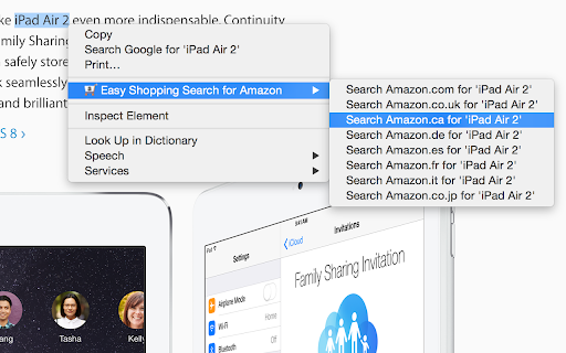 Easy Shopping Search for Amazon