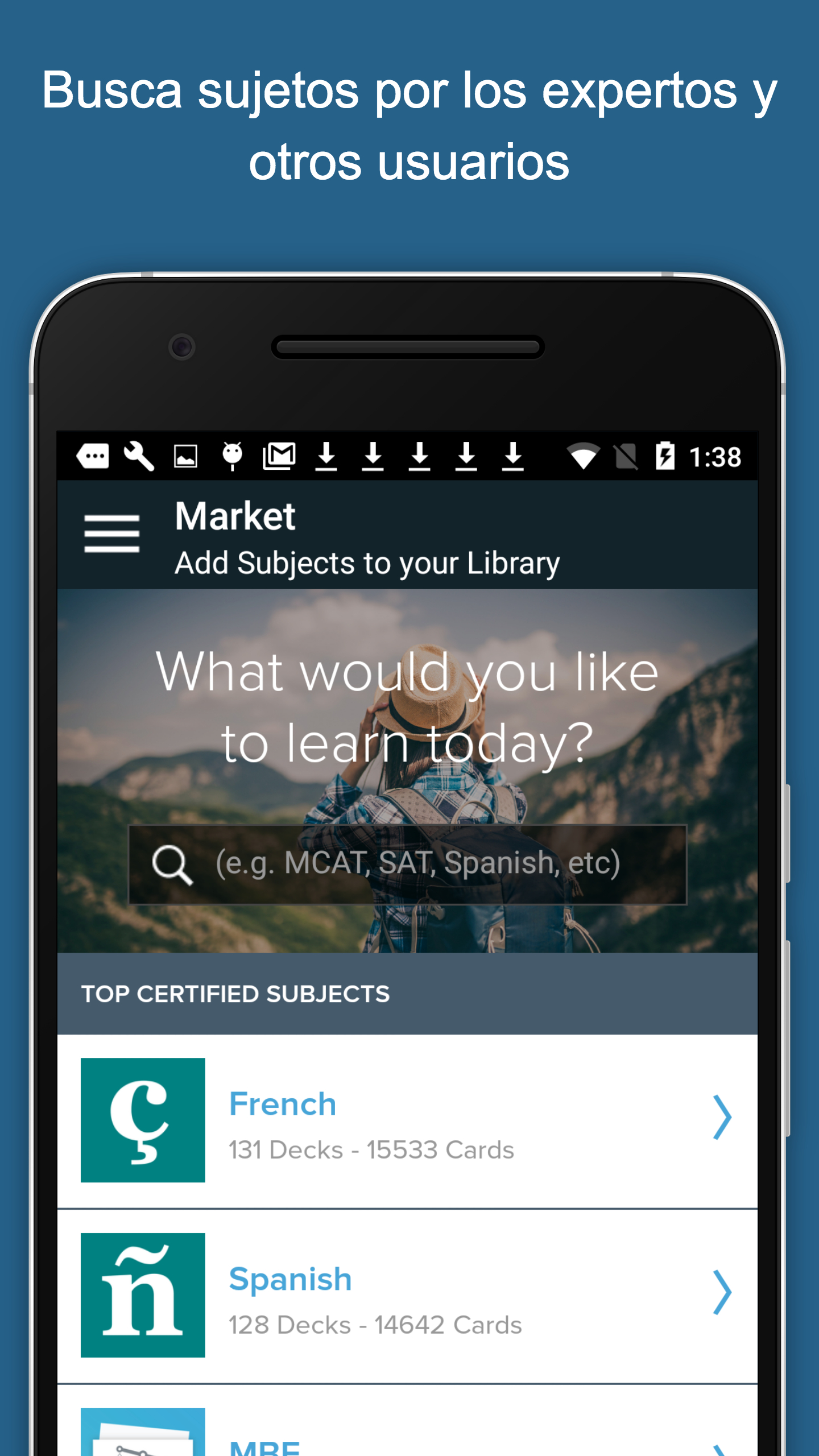 Android application Brainscape Flashcards screenshort