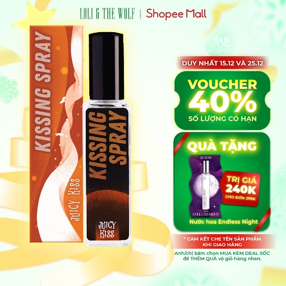 Xịt Thơm Miệng Kissing Spray Loli The Wolf Hương Juicy Kiss Vị Đào 20Ml